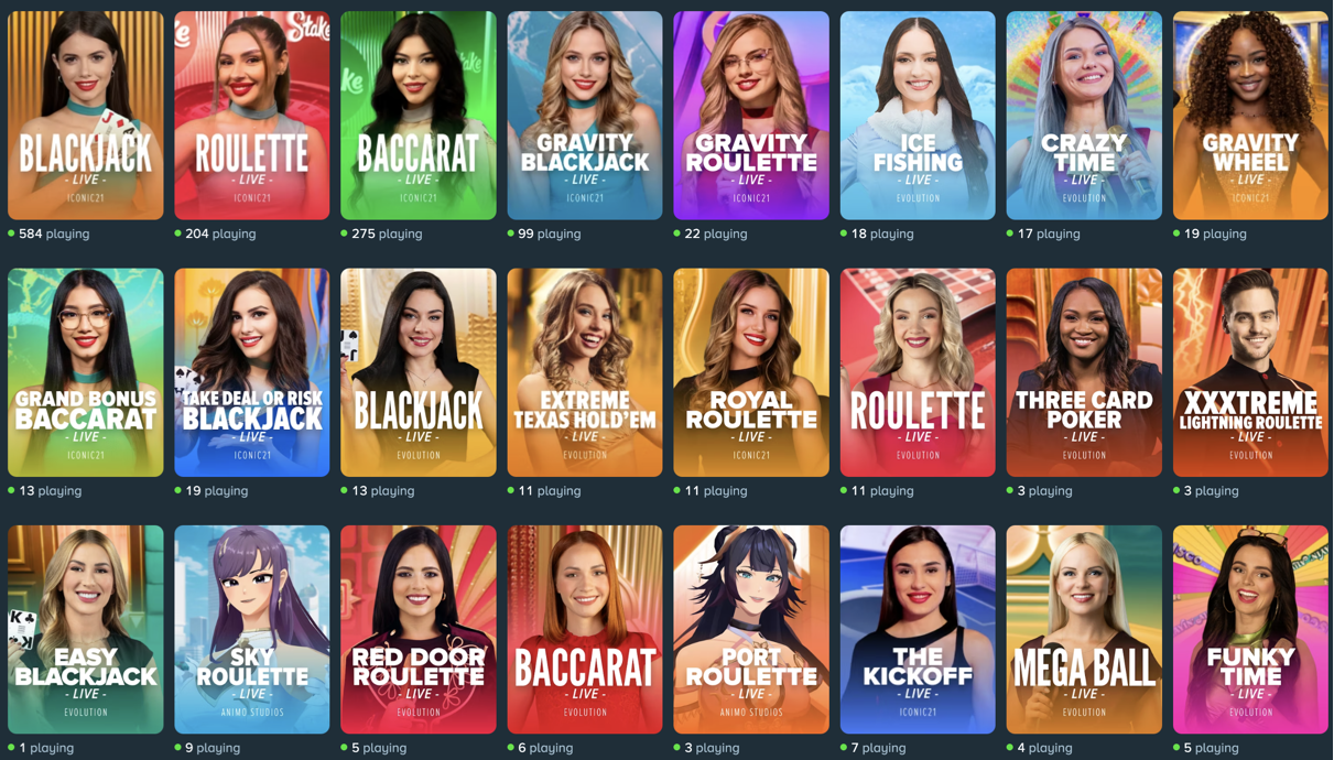 Live-раздел Stake Casino